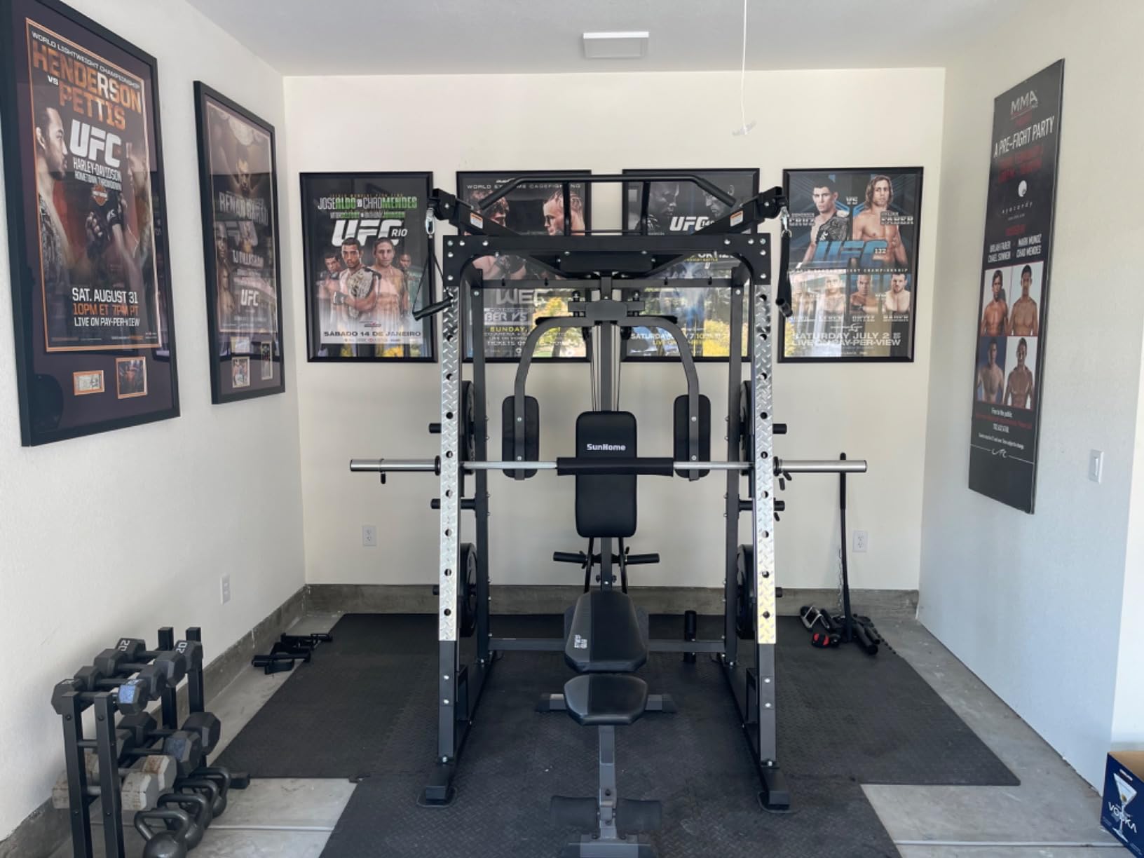 Smith Machine, 2000LBS Power Cage Squat Rack with Smith Bar, LAT Pull-Down Systems, Cable Crossover Machine for Home Gym customer photo 2