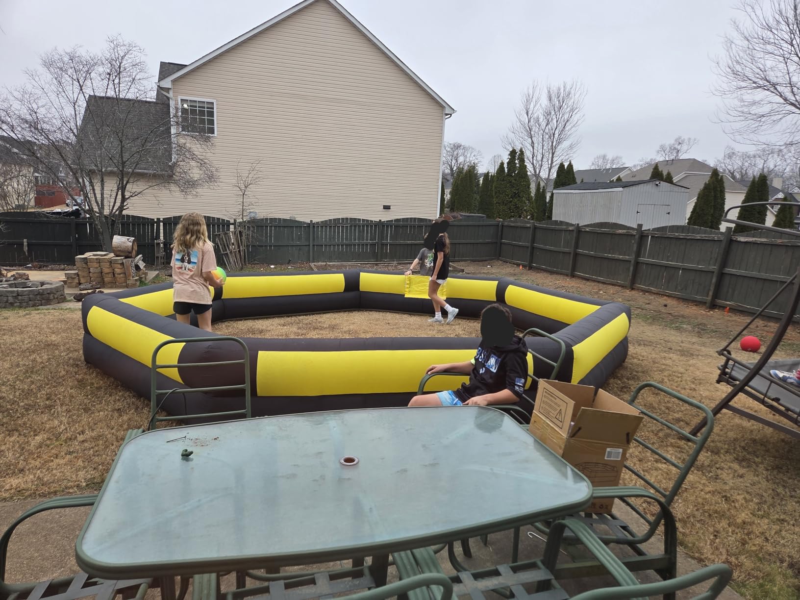 OZIS Gaga Ball Pit Inflatable 15FT with Built-in Blower, Portable Gaga Pit for Indoor Outdoor School Family Activities Easy to Setup customer photo 1