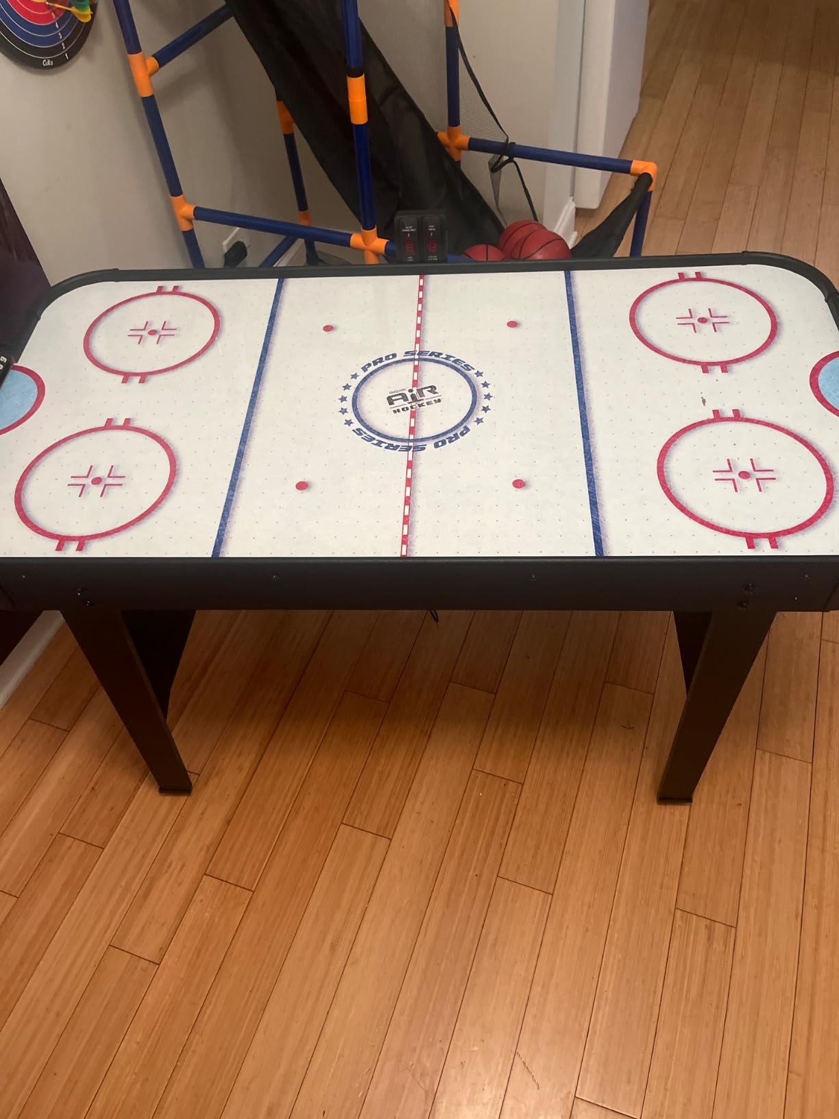GoSports 48 Inch Air Hockey Arcade Table - Oak or Black - Includes 2 Pushers, 3 Pucks, AC Motor, and LED Scoreboard customer photo 2
