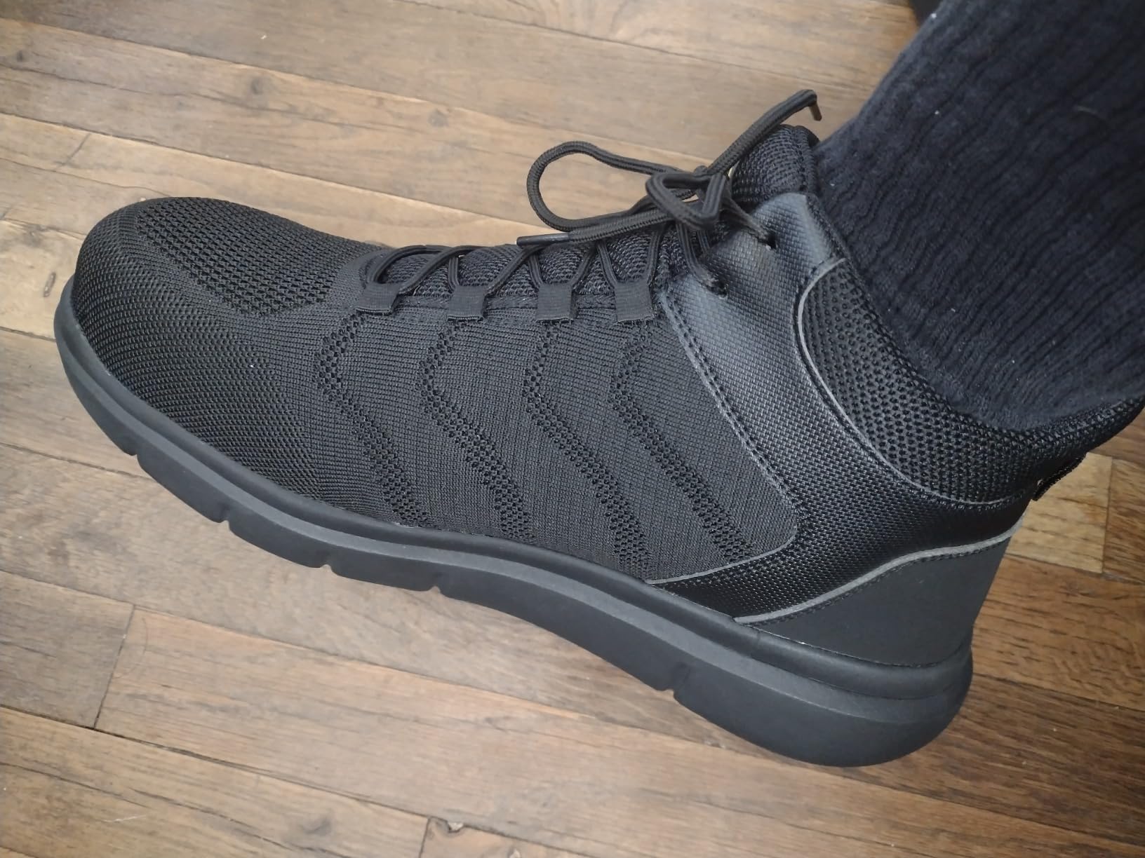 FitVille Extra Wide Work Boots for Men Composite Steel Toe Safety Boots High Top Work Shoes for Men customer photo 2