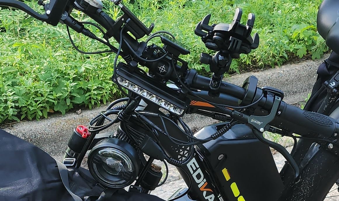 BRCOVAN Motorcycle Phone Mount Holder with Vibration Dampener | Anti-Shake Handlebar Cellphone Cradle for Bike Bicycle Scooter ATV, Adjustable Fit 5.4 - 6.9'' Smartphone customer photo 1