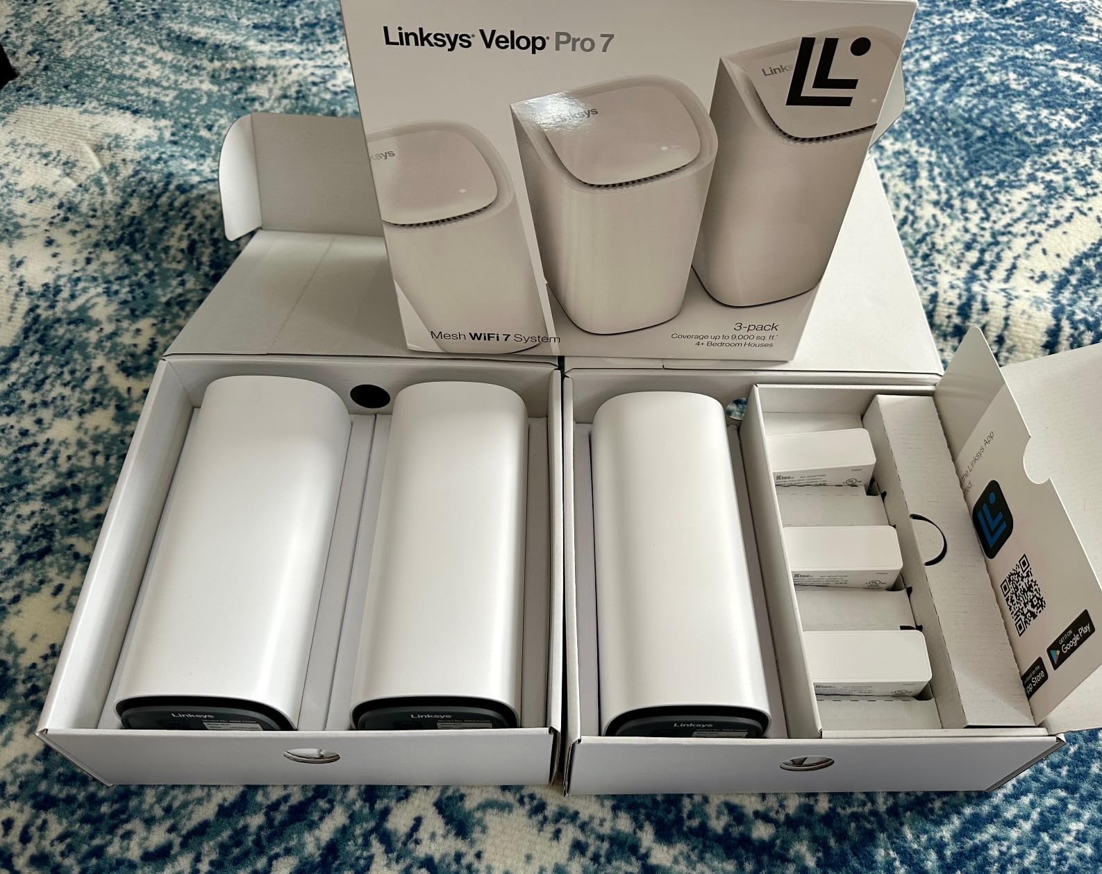 Linksys Velop Pro 7 WiFi Mesh System | Three Cognitive Tri-Band routers | 10 Gbps Speeds | 9,000 sq. ft. Coverage| Connect 200+ Devices | 3 Pack MBE7003 | 2023 Release customer photo 2
