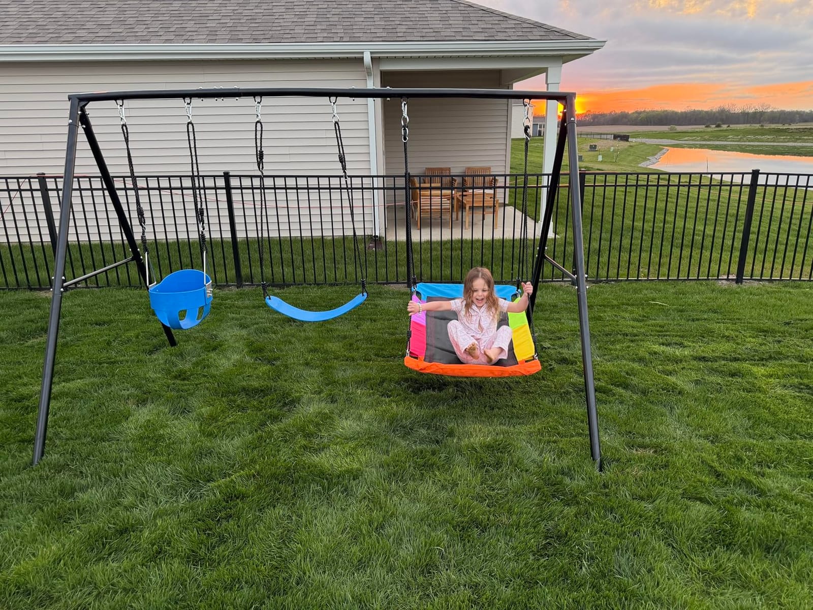 Hapfan 3 in 1 Swing Set for Backyard with Toddler, Platform and Belt Swing customer photo 1