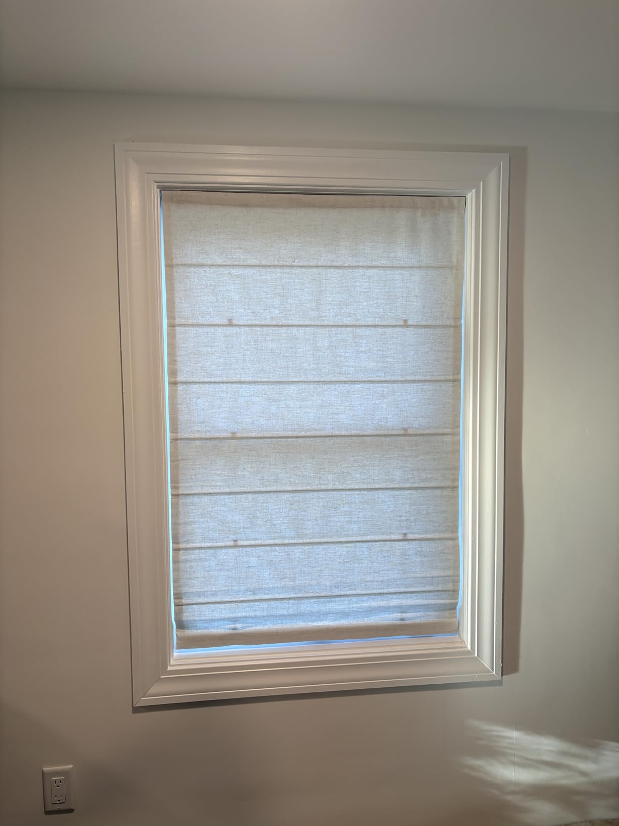 Bamboo Roman Shades Blinds for Indoor Windows, Cordless Woven Wood Shade customer photo 2