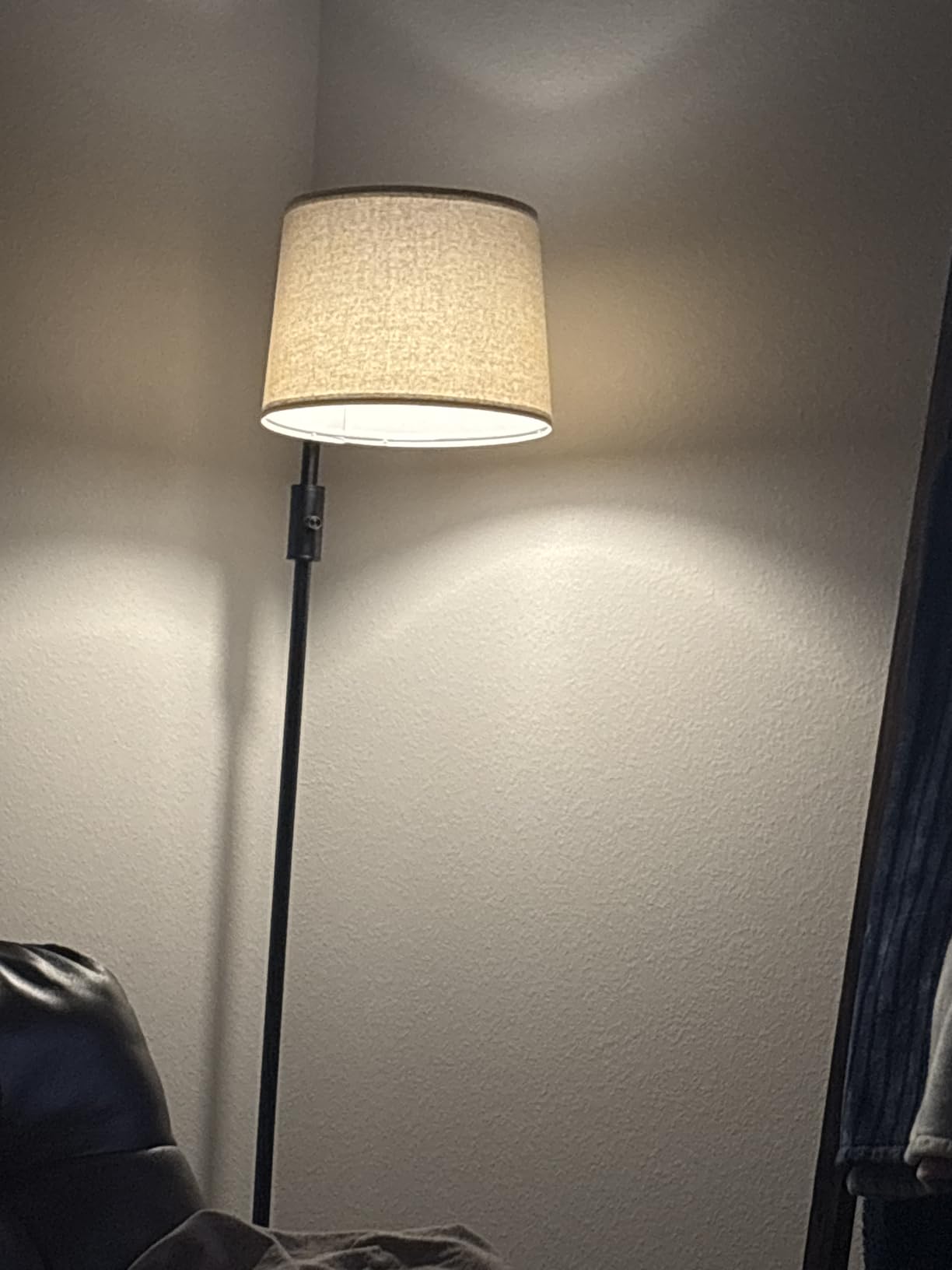 Ambimall Arc Floor Lamp for Living Room with Rotary Switch, Linen Shade customer photo 2