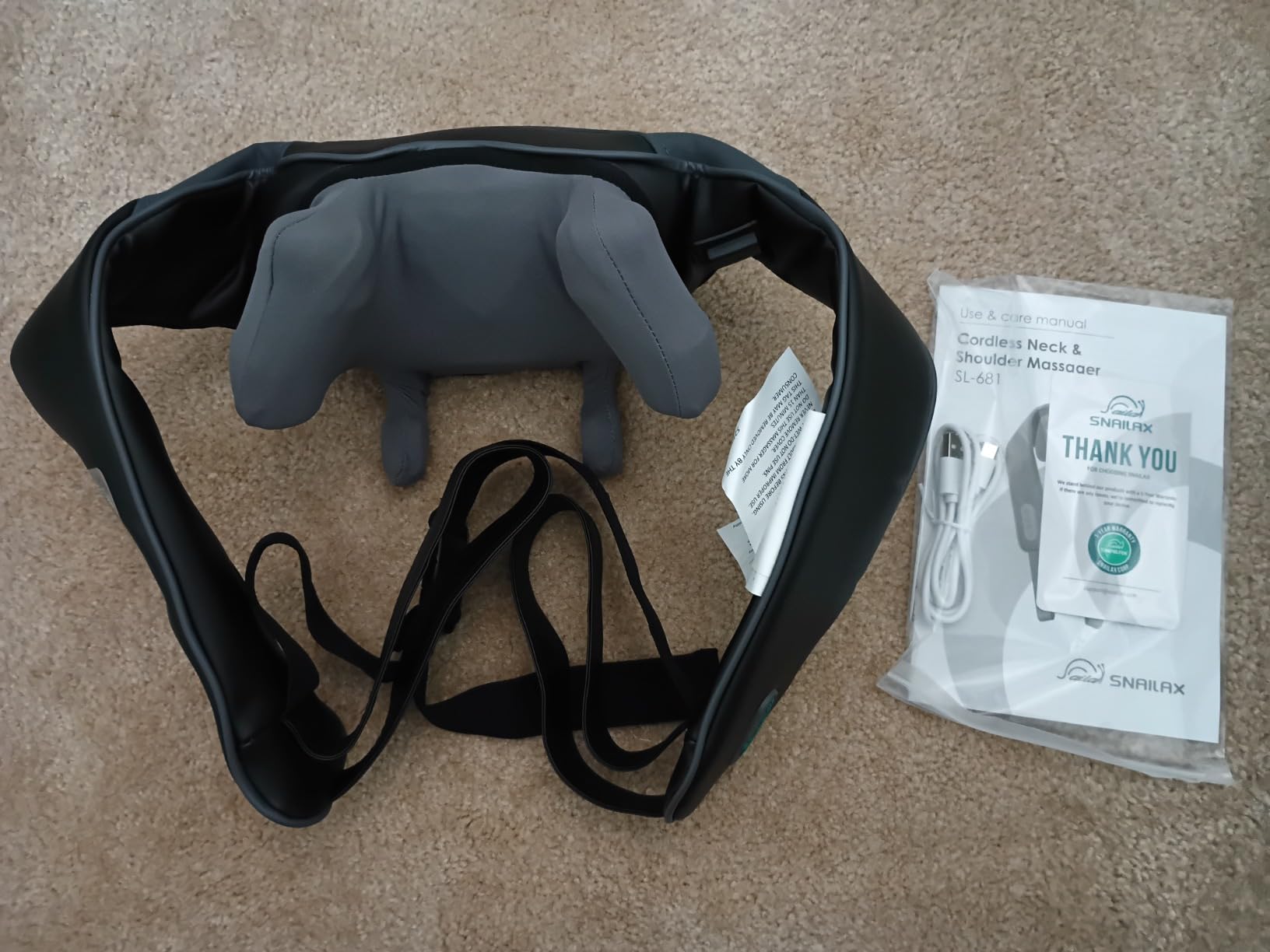 Snailax 4D Cordless Neck and Shoulder Massager with Heat & Kneading, FSA customer photo 2
