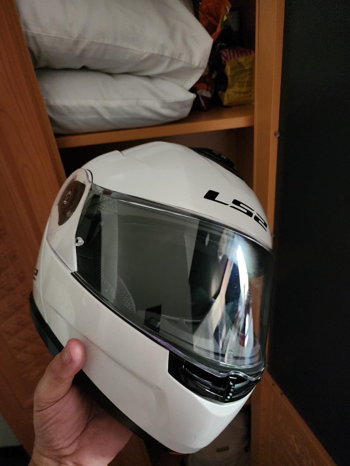 LS2 Helmets Strobe II Modular Motorcycle Helmet W/SunShield (Gloss Black - X-Small) customer photo 2