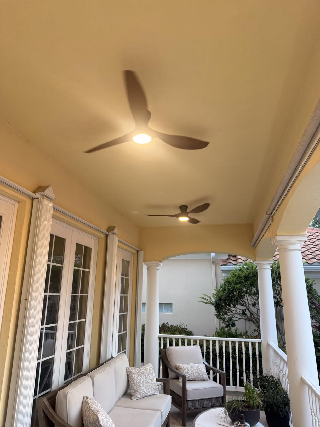 TALOYA 52 Inch Ceiling Fans with Led Lights Remote Control Flush Mount Low Profile for Bedroom Farmhouse Patio Outdoor Living Room Kitchen Dining Room,DC Motor,Reversible,Buzzer ON/Off,Black Walnut customer photo 2