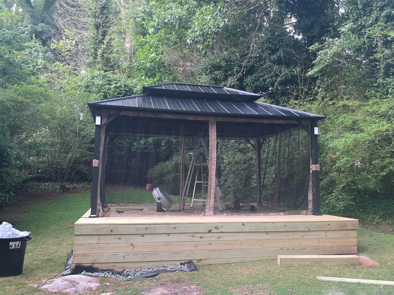 Modern Shade Aluminum Grill Gazebo 6x8 with USB Charging Power Strip, Black | BBQ Gazebos with Shelves & Hooks, Grill Canopy Hardtop with Galvanized Steel Double Roof, Extra-Wide Column Design for Patio customer photo 2