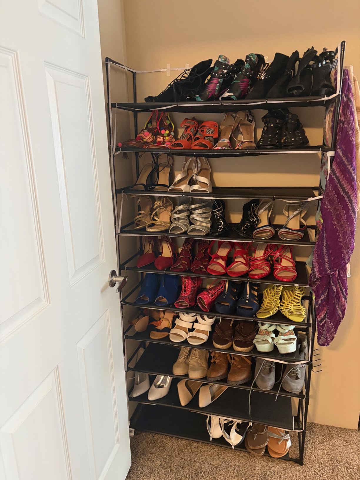 VTRIN 10 Tier Shoe Rack Tall Large Capacity Wide Shoe Organizer with Two Hooks Sturdy Metal Shoe Shelf for Entryway, Closet, Bedroom customer photo 1