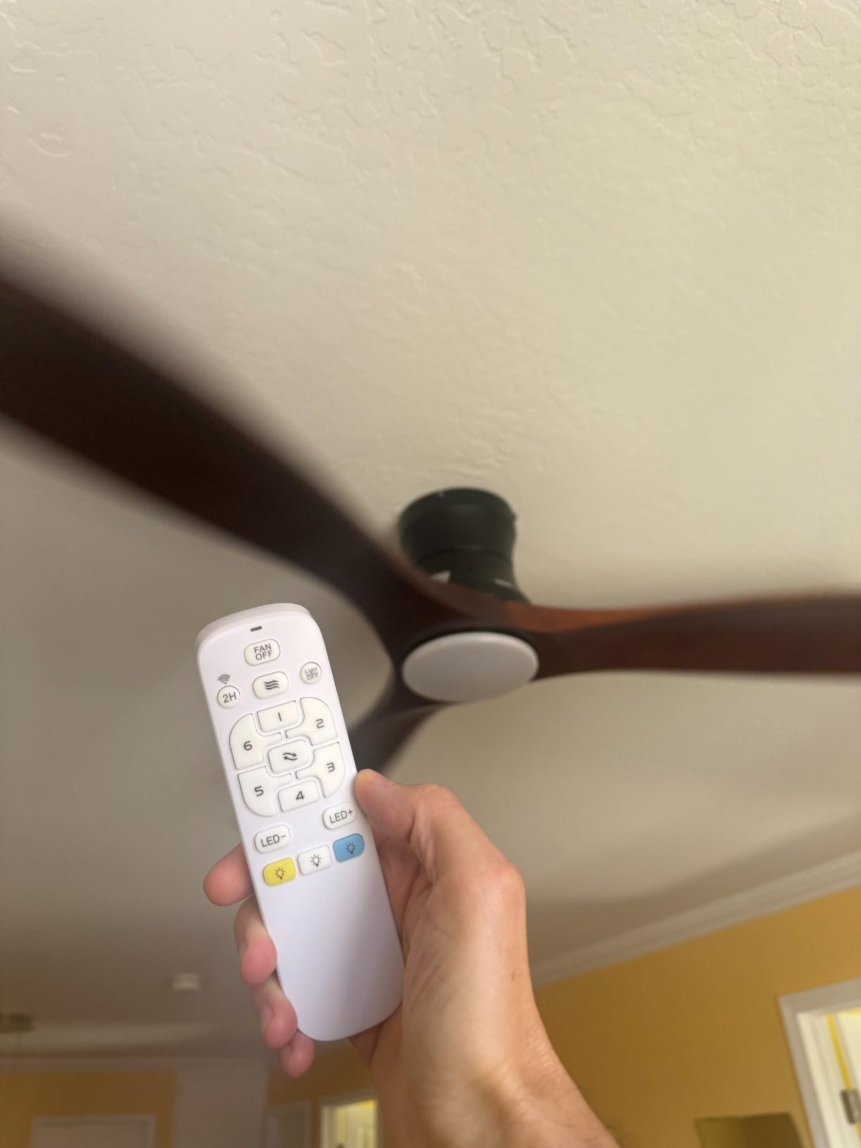 52” Smart Low Profile Ceiling Fans with Light Remote,Wood,Flush Mount,White customer photo 2