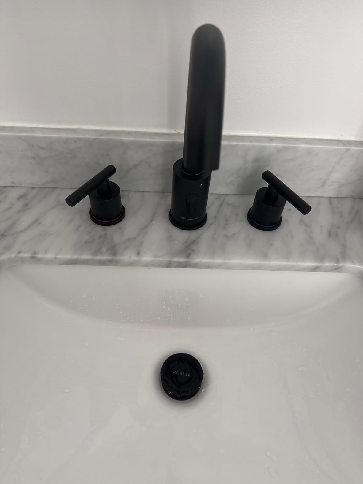 Charmingwater Touchless Bathroom Faucet for 3 Hole | 8 Inch Widespread Bathroom Sink Faucet with Automatic Sensor, 360° Swivel Spout, Chrome customer photo 2