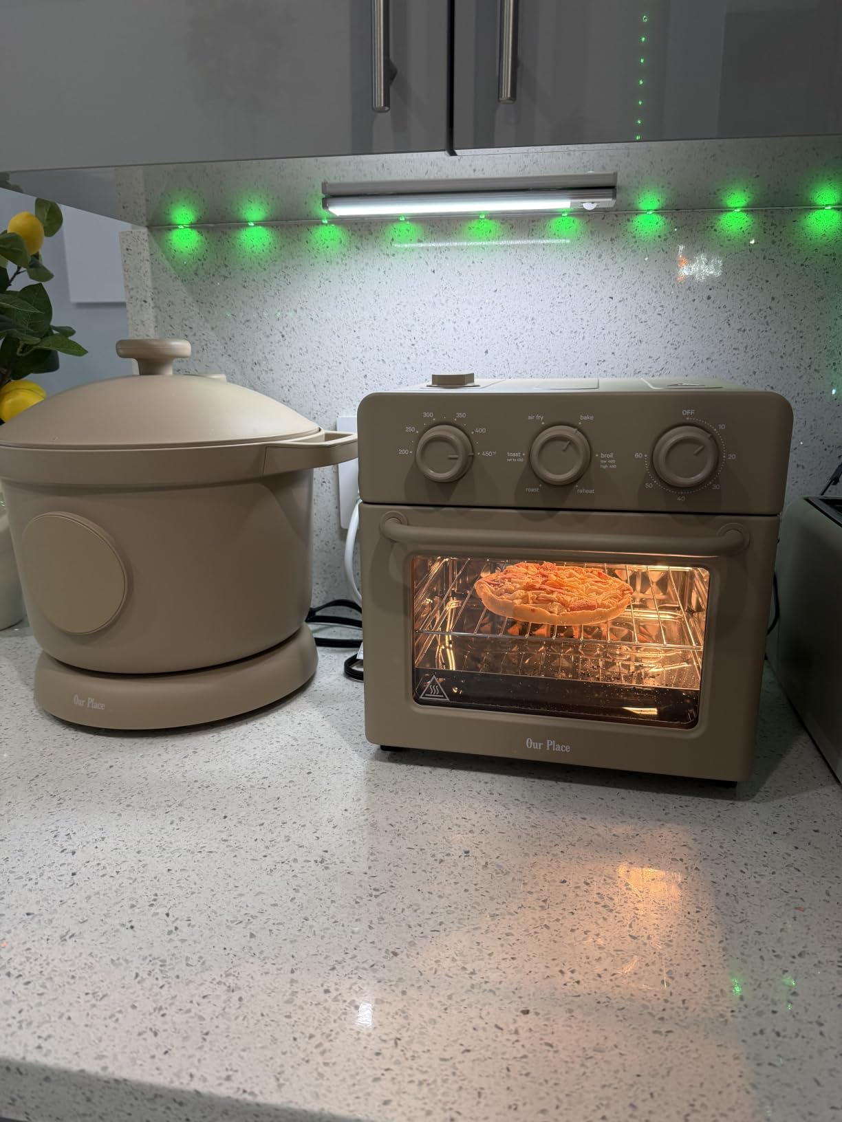 Our Place Wonder Oven, 6-in-1 Air Fryer & Toaster Oven, 2-Rack, 13 Qt | Non-toxic air fryer toaster oven combo; basket, wire rack, bake pan, crumb tray; toast, roast, bake, broil, reheat, steam customer photo 1
