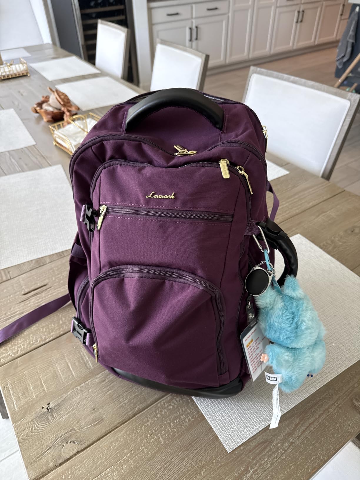 LOVEVOOK Travel Backpack for Women, 40L Carry On Backpack Flight Approved, TSA Personal Item Travel Bag Fits 17 Inch Laptop, Business Weekender Overnight Waterproof Daypack with 2 Cubes, Grey-Pink customer photo 2
