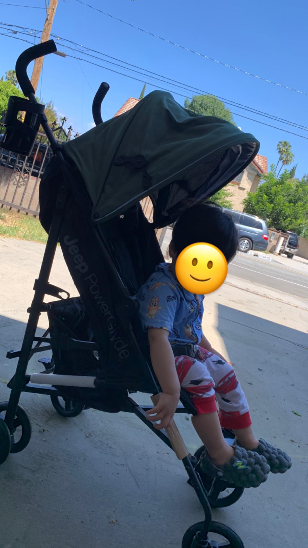 Jeep PowerGlyde Stroller by Delta Children Lightweight Travel Stroller with Smoothest Ride & Compact Fold, 3-Position Recline, Extra Large Storage Basket, Olive Green customer photo 1