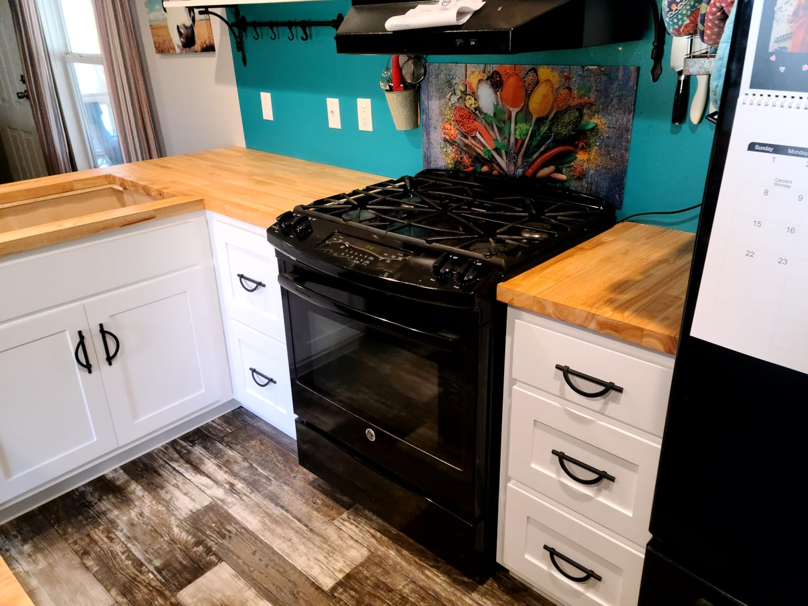 Bme Hevea Solid Wood Butcher Block Countertop, Unfinished, 48