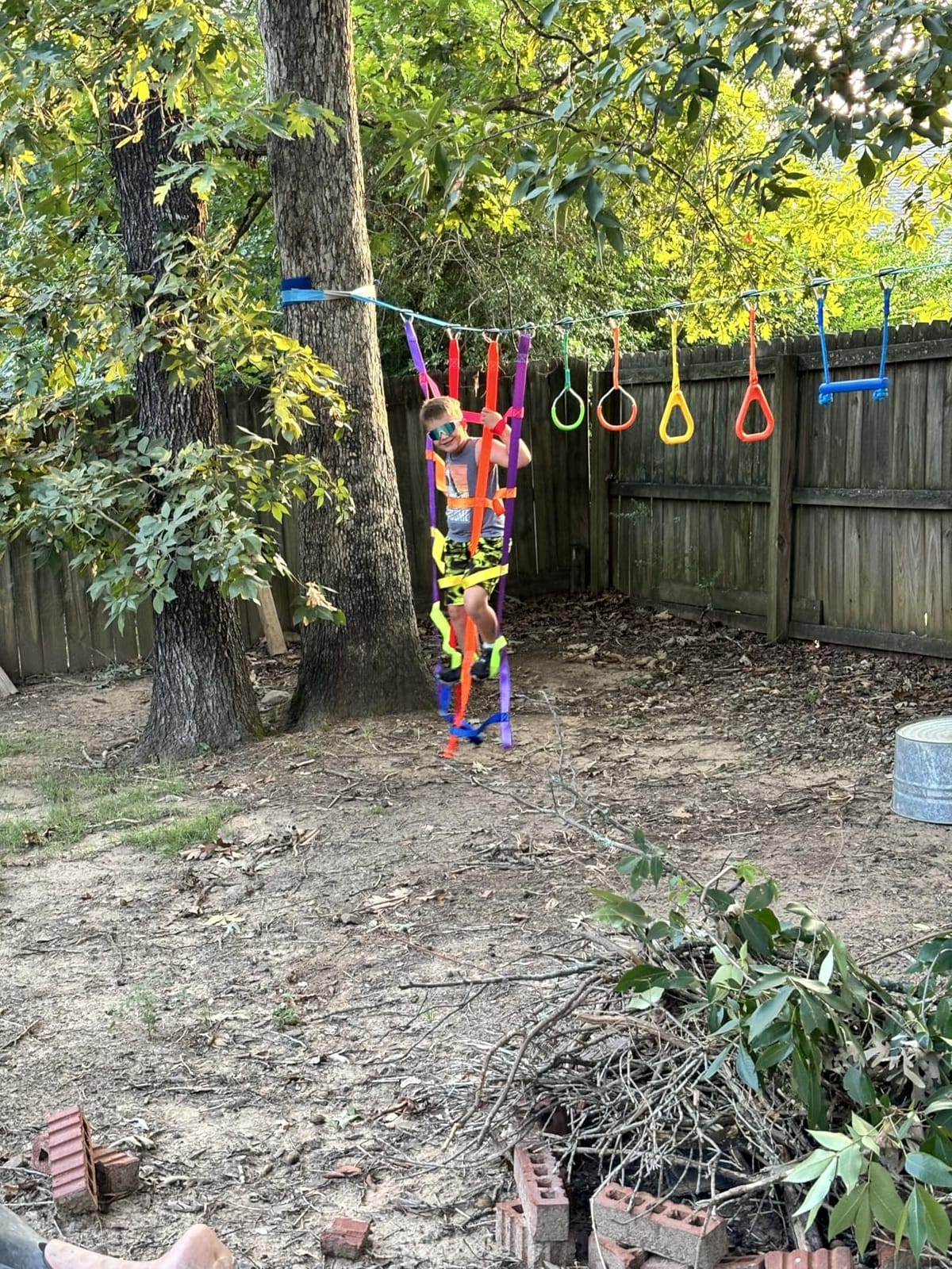 Hapfan 50 ft Ninja Warrior Obstacle Course Swing Set for Kids Outside customer photo 1