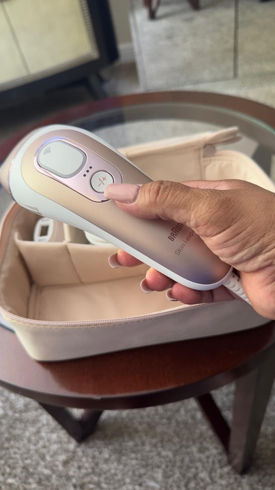 Braun Skin i-Expert Smart IPL PL7219 at Home Laser Hair Removal for Women and Men with App, Premium Pouch, Venus Razor, 2 Smart Heads, Facial Trimmer customer photo 2
