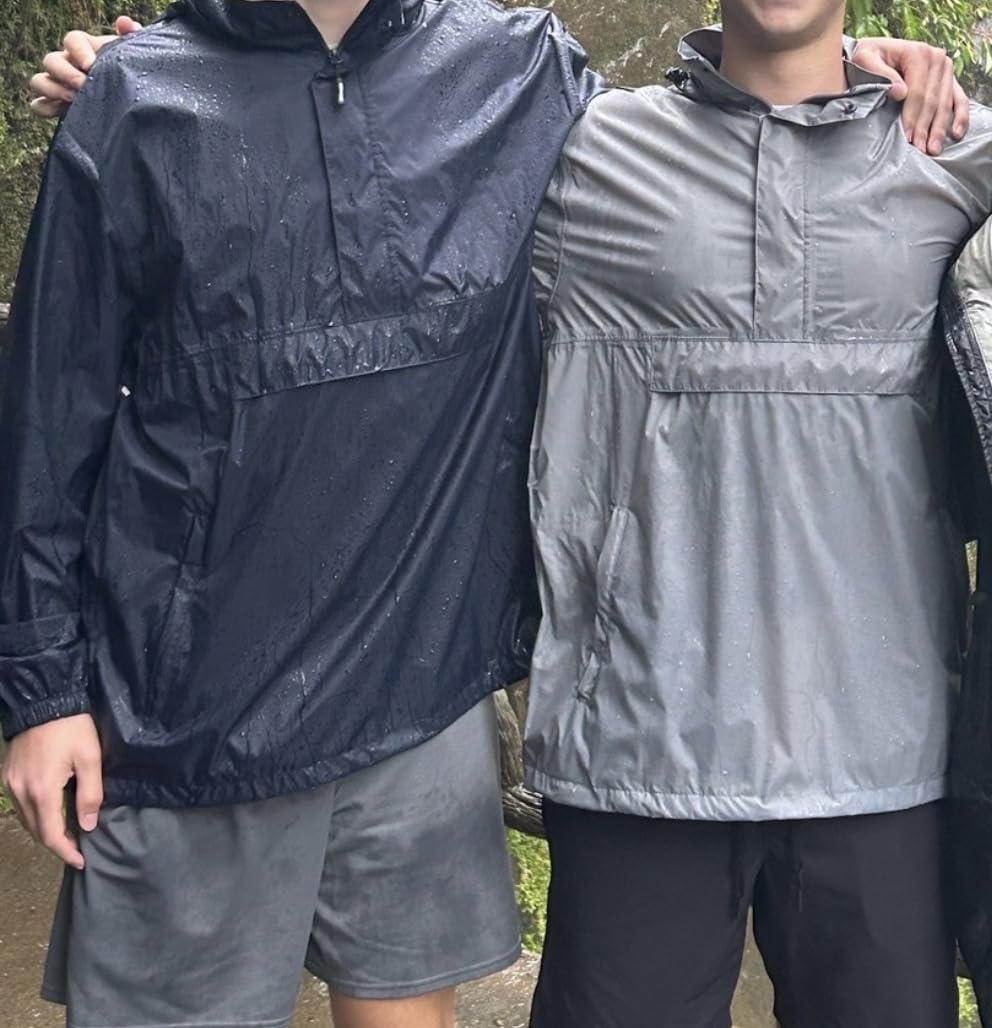 Outdoor Ventures Men's Rain Jacket Waterproof Lightweight Packable Pullover customer photo 2