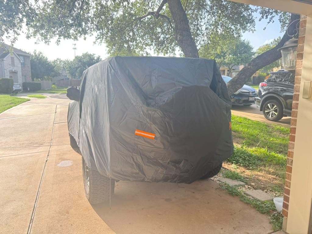 Car Cover Custom Fit for Toyota Tacoma 2005-2025, Waterproof All Weather for Automobiles Full Exterior Cover Rain Sun Snow Protector with Door Zipper Black customer photo 1
