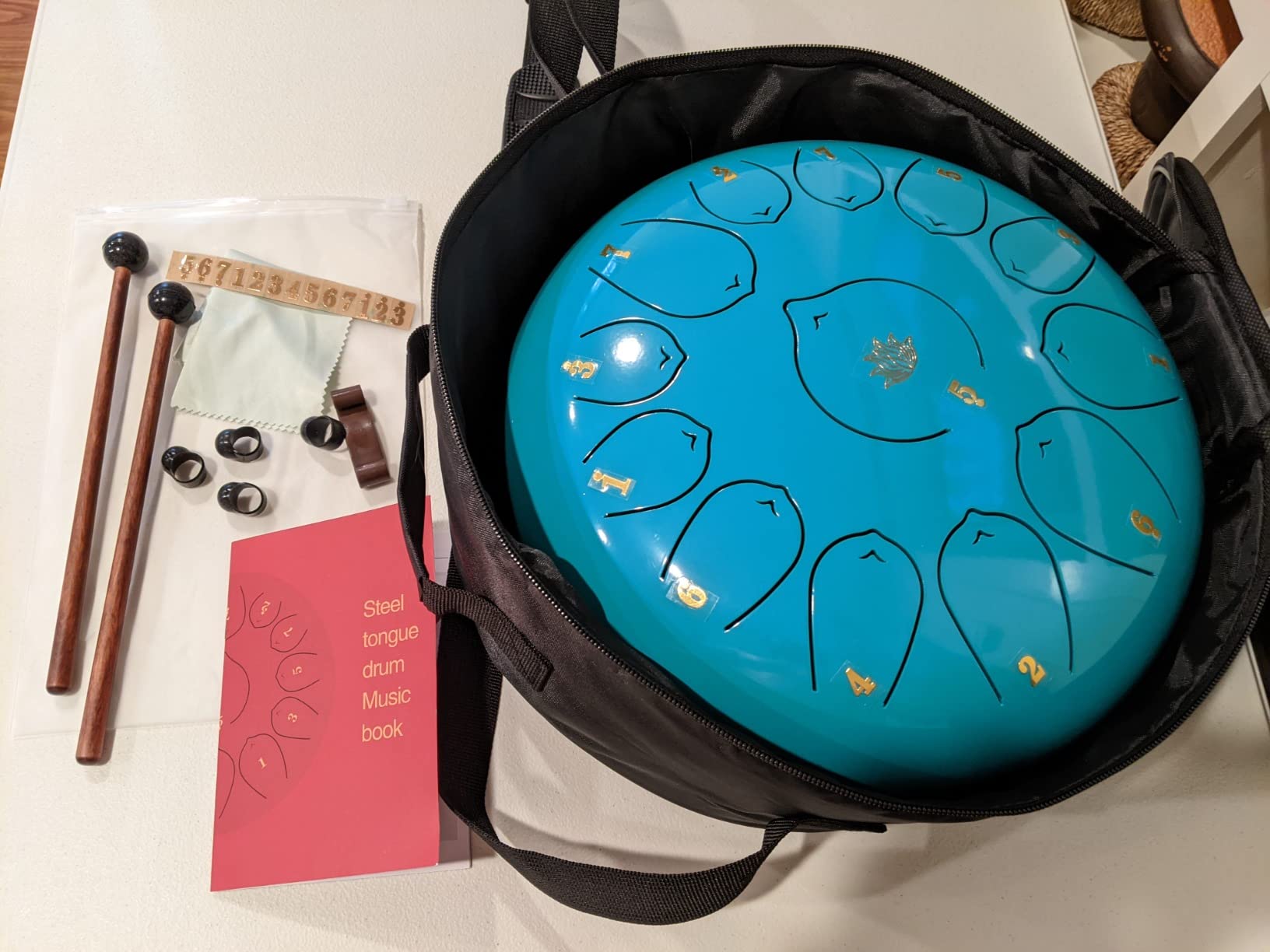 Eavnbaek 22-Inch 10-Notes 440Hz D Minor Kurd Advanced Handpan Drum Blue customer photo 2