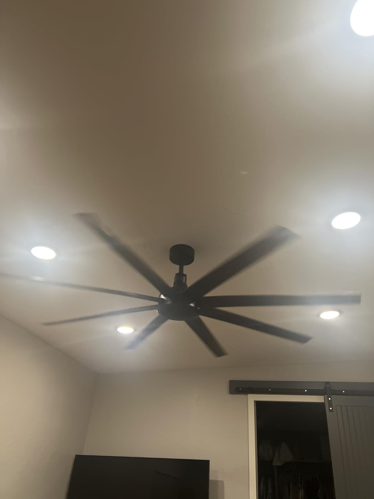 72 Inch Ceiling Fan No Light, Modern Ceiling Fan with Remote Control, Quite DC Motor 8 Reversible Blades Indoor Outdoor Industrial Ceiling Fan without Light For Living Room Bedroom Patio Garage-Black customer photo 2