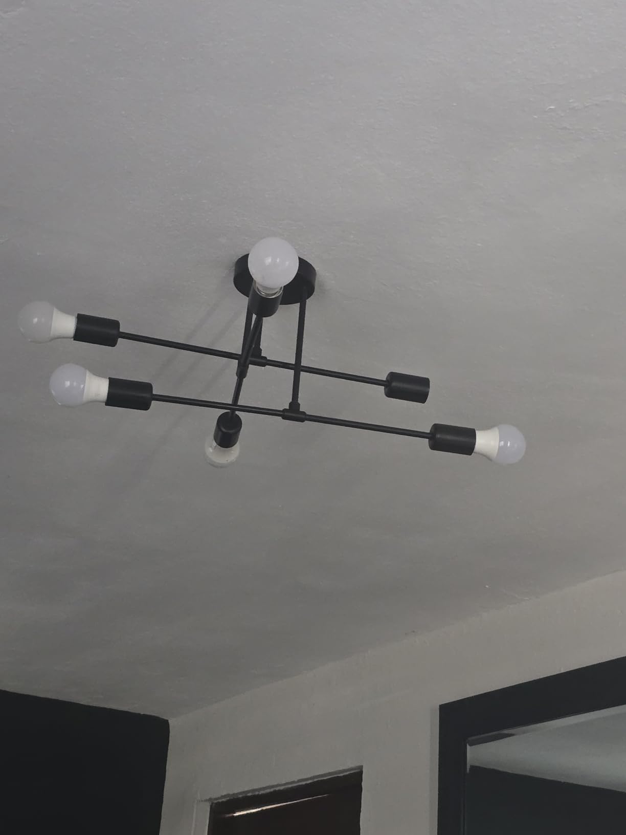Phaosio Black Sputnik Chandelier 6 Light, 22