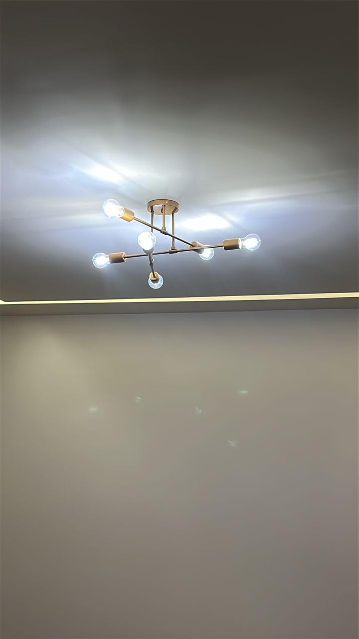 Phaosio Black Sputnik Chandelier 6 Light, 22