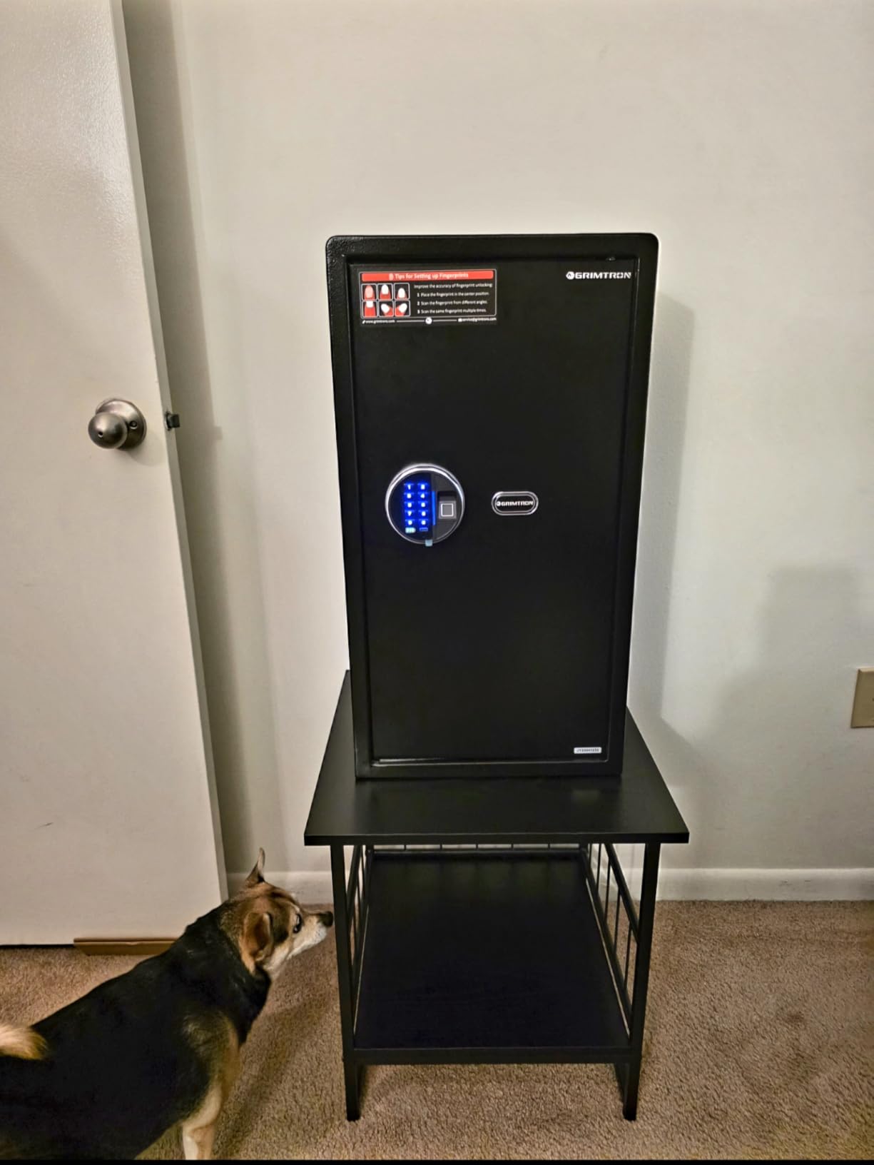 Grimtron 20LB Biometric Safe with Fingerprint Lock, 3-8 Digit PIN | 0.80 cu.ft. Safe with Silent Mode & LED & Backlit Keypad , 6.7M Combinations, Metal Knob, Removable Shelf & Easy Installation customer photo 2