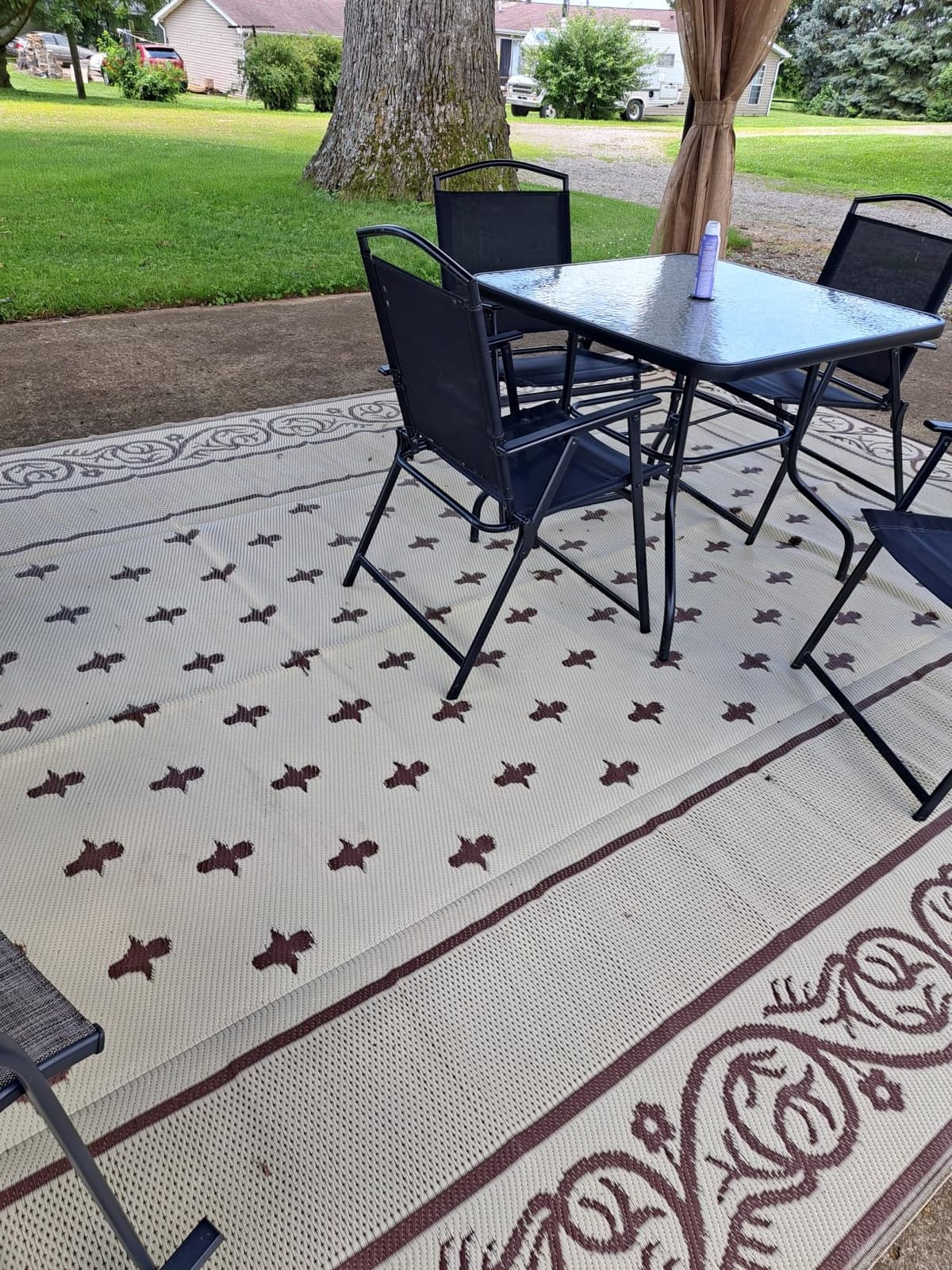 Pauwer Waterproof Outdoor Rug 5x8, Plastic Straw Patio Rug, Leaf Brown customer photo 1