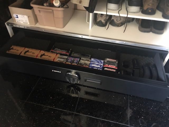 Heavy-duty Under Bed Safe, Rapid Gun Storage Safe Drawer safe for AR Rifle Ammo Pistol Accessories for Home and Vehicle customer photo 1