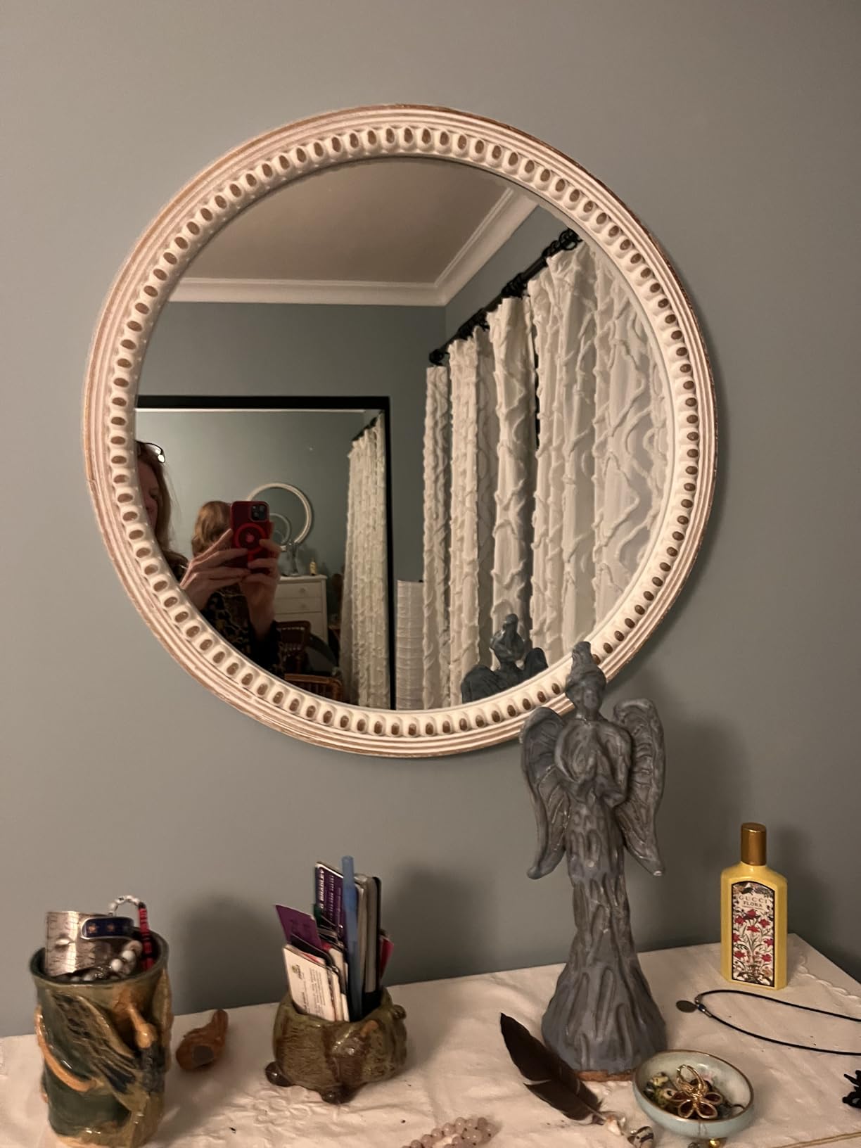 36x24 Inch Arched Wall Mirror, Rustic Farmhouse Arch Mirror for Bathroom customer photo 1