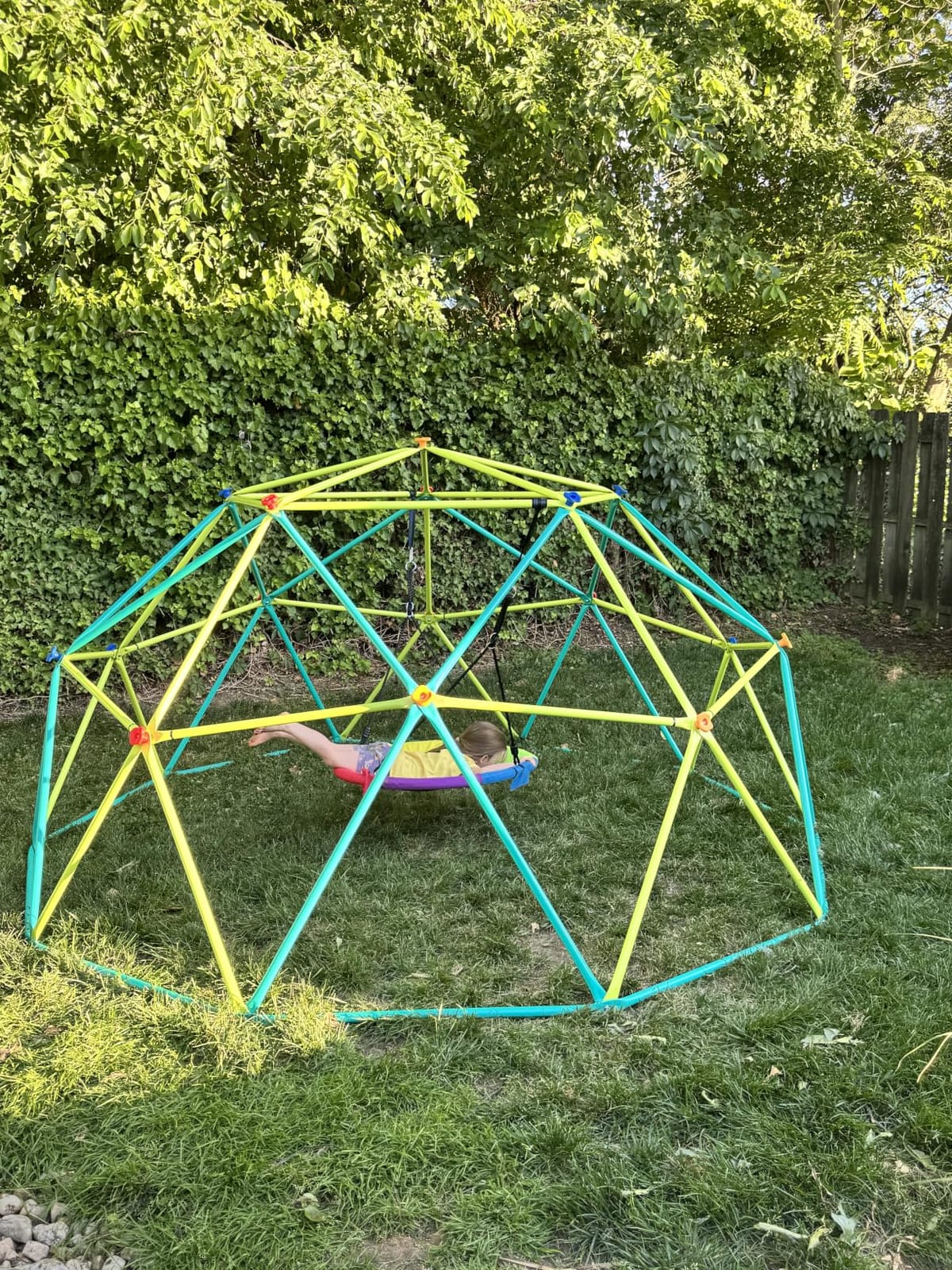 Hapfan 10 ft Climbing Dome Swing Set with Saucer Swing for Kids 3-12 customer photo 2