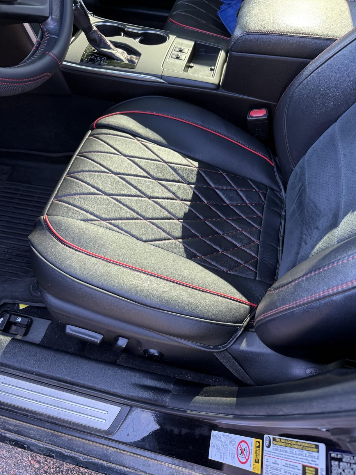 CAR PASS 2 Pack Leather Front Car Seat Covers, Bottom Seat Covers Full Wrapped with Storage Pocket, Anti-Slip Leather Seat Protectors,Waterproof Seat Cushion Pad Universal Fit Sedan SUV Truck, Black customer photo 1