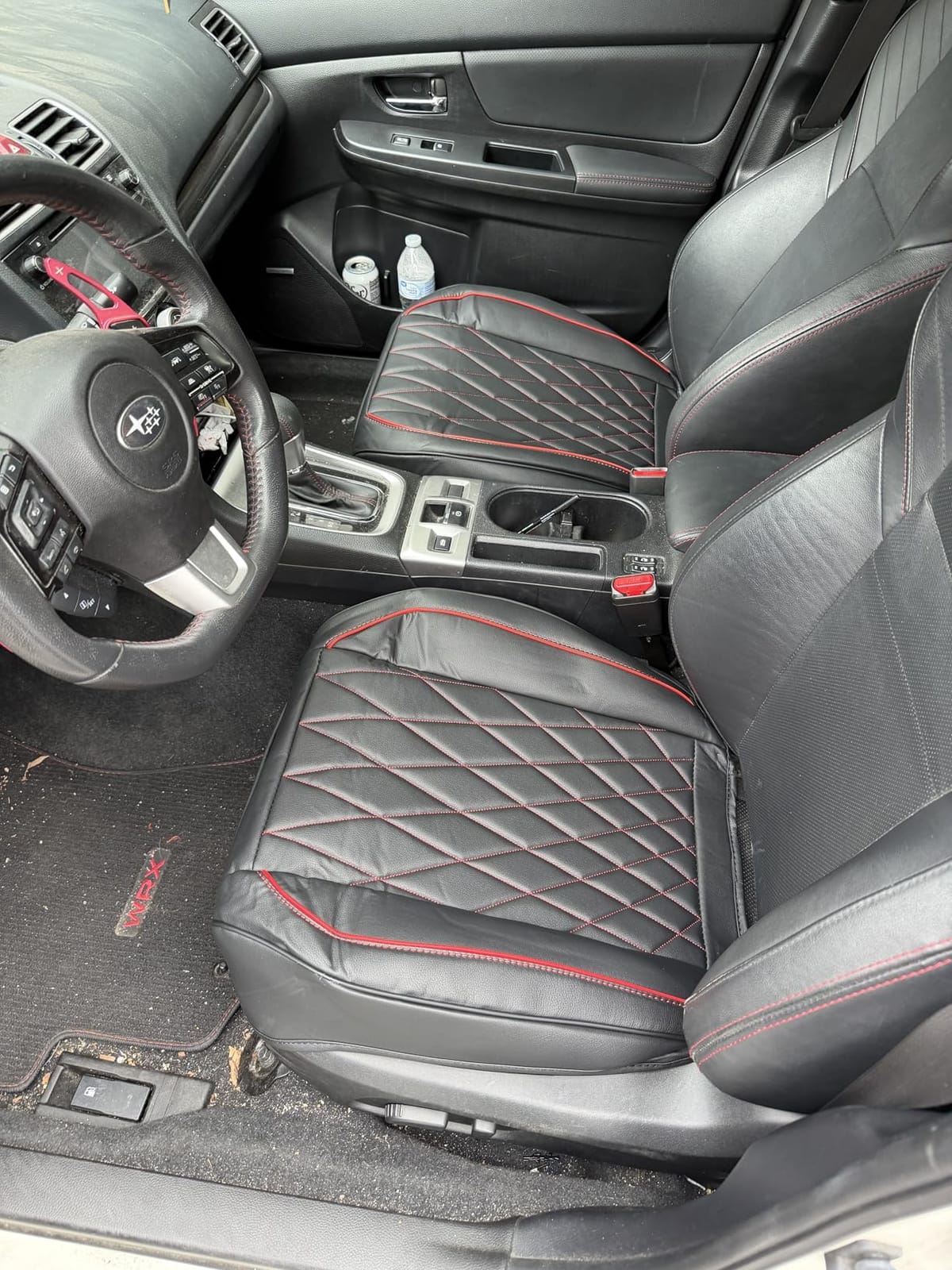 CAR PASS 2 Pack Leather Front Car Seat Covers, Bottom Seat Covers Full Wrapped with Storage Pocket, Anti-Slip Leather Seat Protectors,Waterproof Seat Cushion Pad Universal Fit Sedan SUV Truck, Black customer photo 2