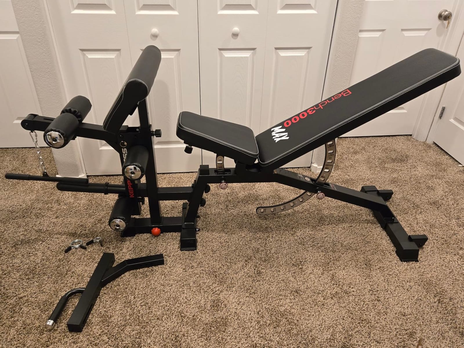 Keppi Fitness Functional Weight Bench - Bench3000 V2 for Leg Extension/Curl | 93lb Frame Weight with 8 & 16 Gauge Material, Commercial Grade Attachment with Ergonomic Design, 12+3 Multi-Angle customer photo 1