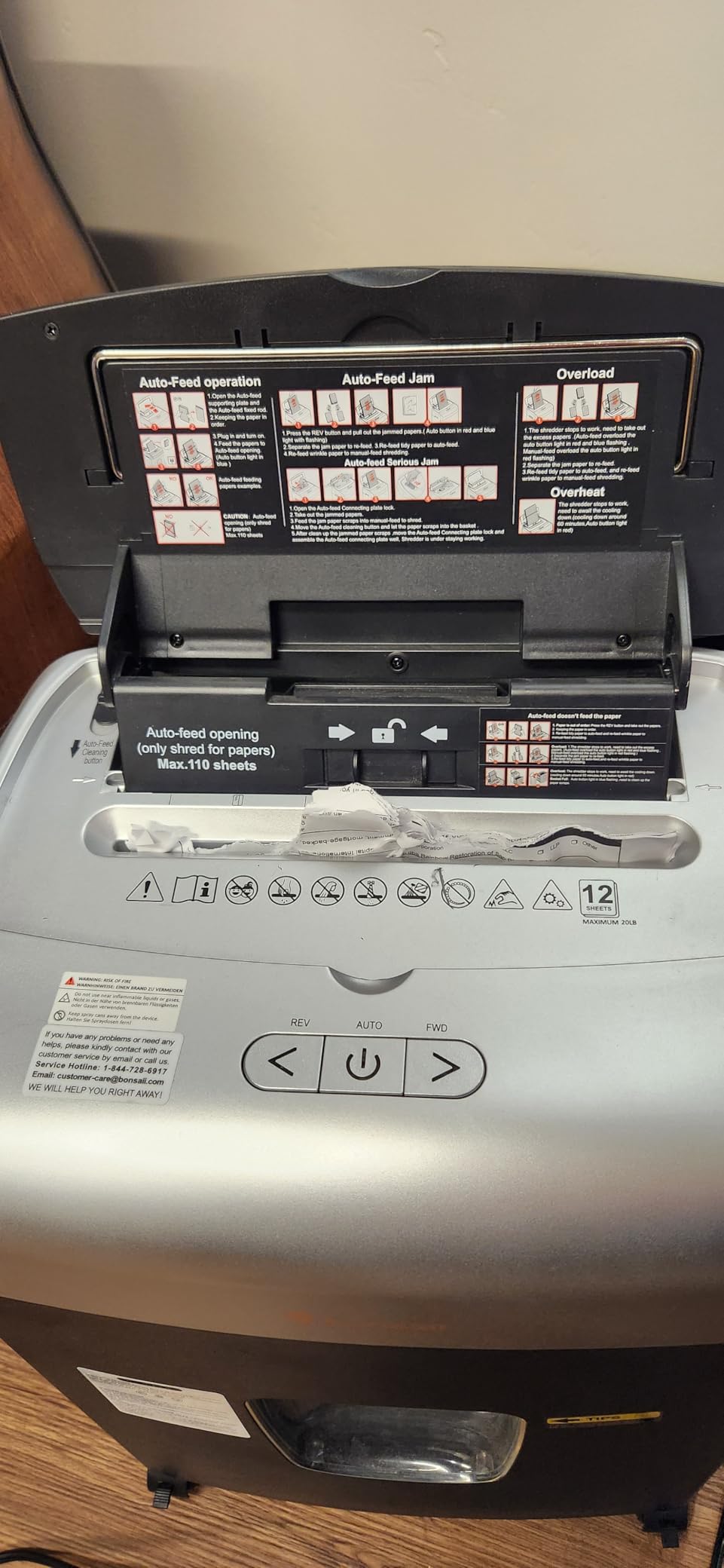 Bonsaii 120-Sheet Autofeed Micro-Cut 30-Min Run Heavy Duty Paper Shredder customer photo 1