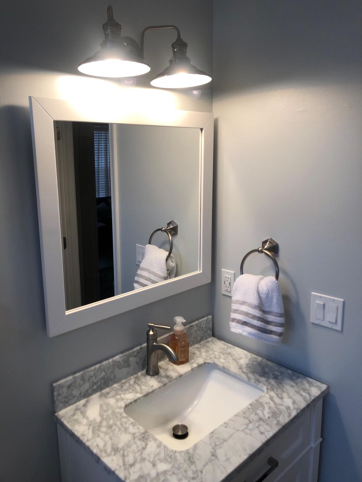 Vanity Art 72 inch Double Sink Bathroom Vanity, Modern Wood Bath Vanity with Carrara Marble Top, Vanity Cabinet with Doors, Removable Shelf, Solid Wood Frame, Tan, VA7072DE customer photo 1