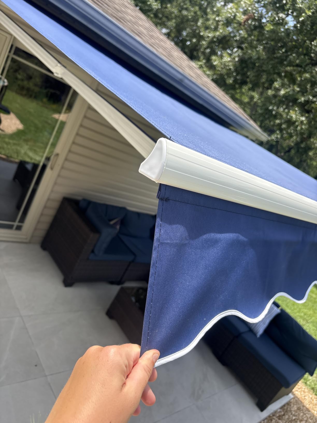 U-MAX Awnings for Outside, 10' x 8' Retractable Awning for Patio, Beige customer photo 1