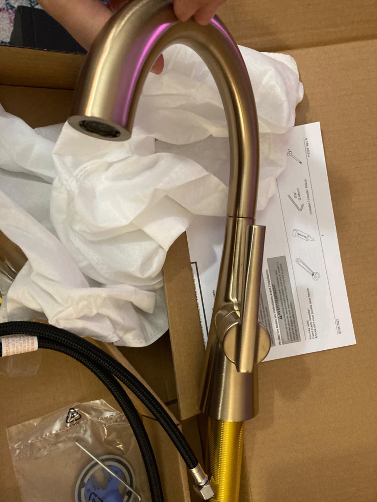 Delta Modern Brushed Nickel Single Hole Bar Sink Faucet, Single Handle Prep Sink Faucet, SpotShield Stainless 14882LF-SP customer photo 2
