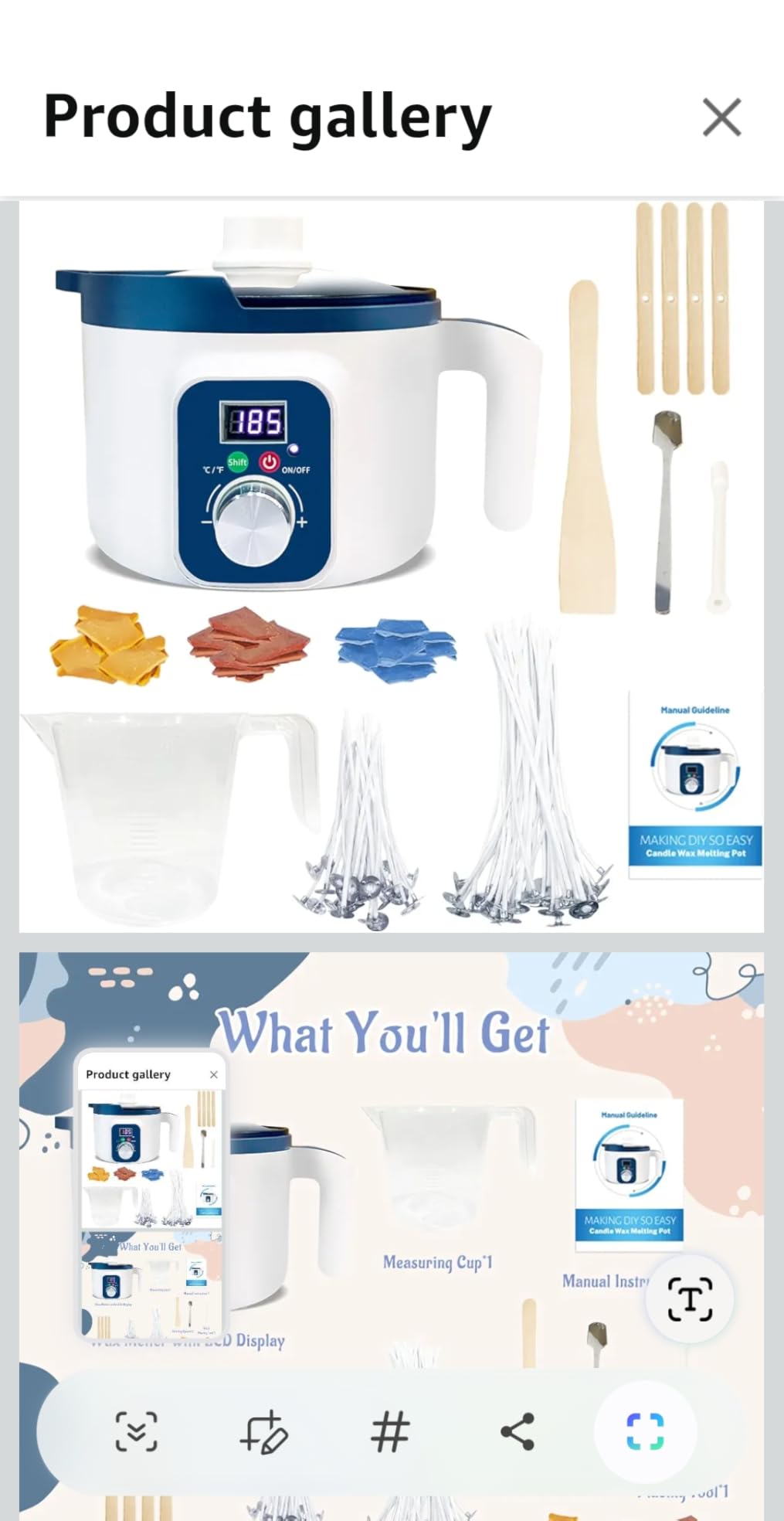 KQU Electric Wax Melting Pot for Candle Making with Thermometer 50oz customer photo 1
