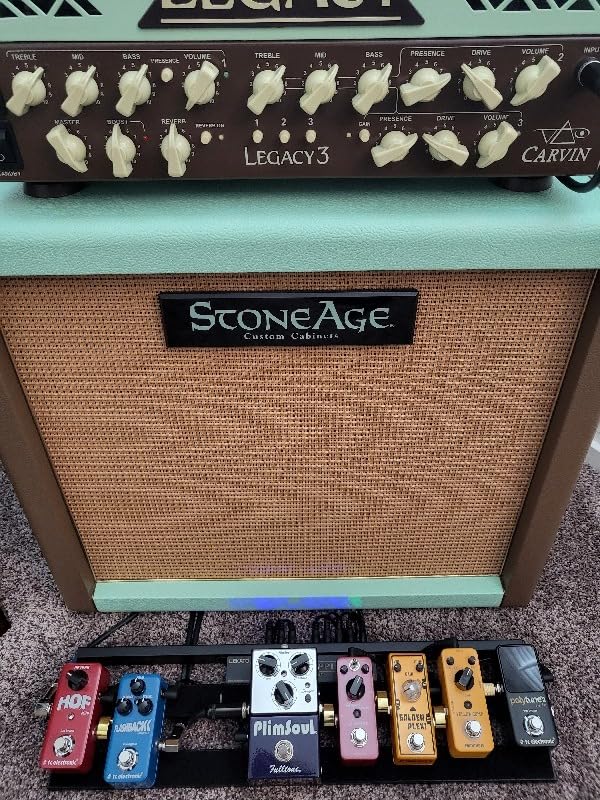 LEKATO Pedalboard with Built-in Power Supply, 19x12.2x1.8
