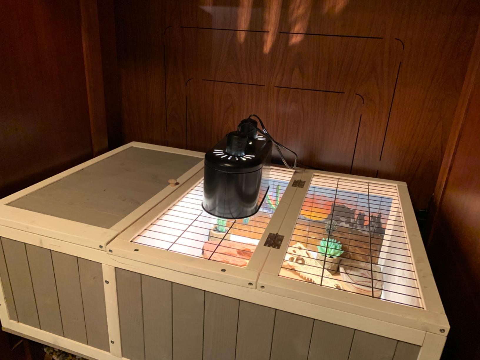 Wooden Rabbit Cage Outdoor Indoor, Bunny Cage Guinea Pig Cages with Cover customer photo 1