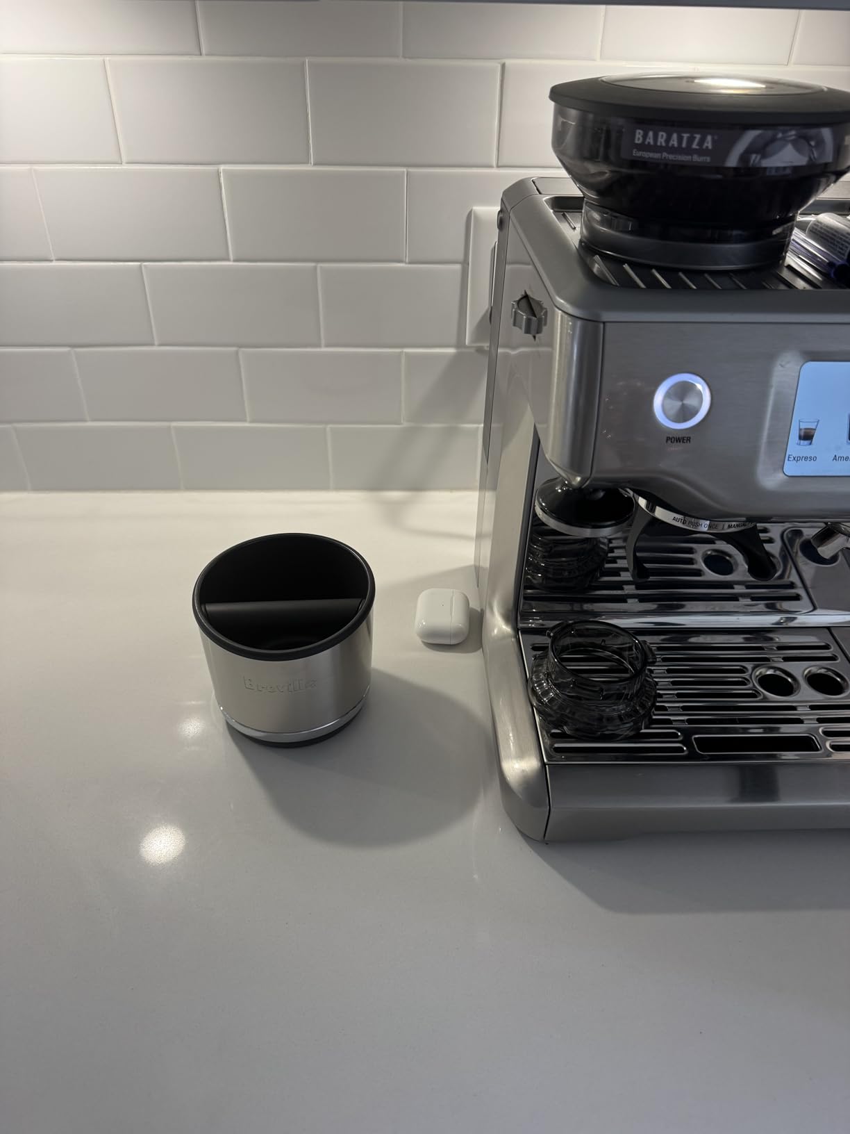 Breville BEA501BSS Knock Box 10 Espresso Accessory, Brushed Stainless Steel | Upgrade your coffee bar with this durable and easy-to-clean knock box featuring a removable bar | 10 puck capacity customer photo 2