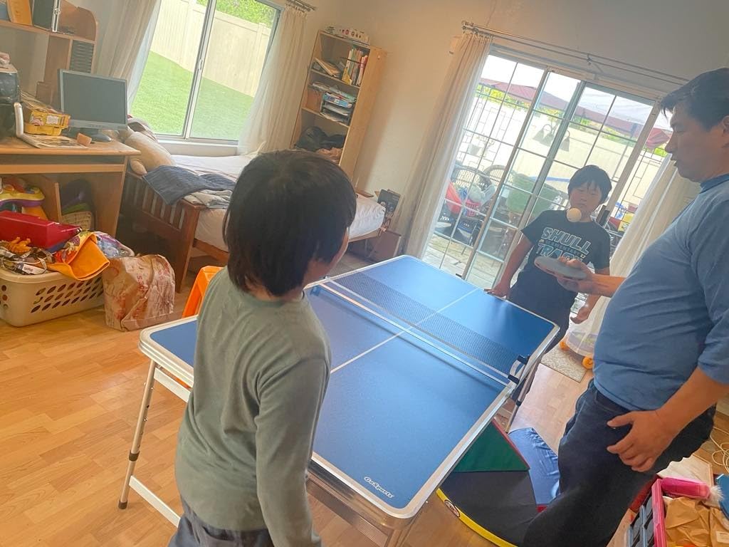 GoSports 6 x 3 ft Mid-Size Table Tennis Table Set with Adjustable Height - Green or Blue customer photo 2