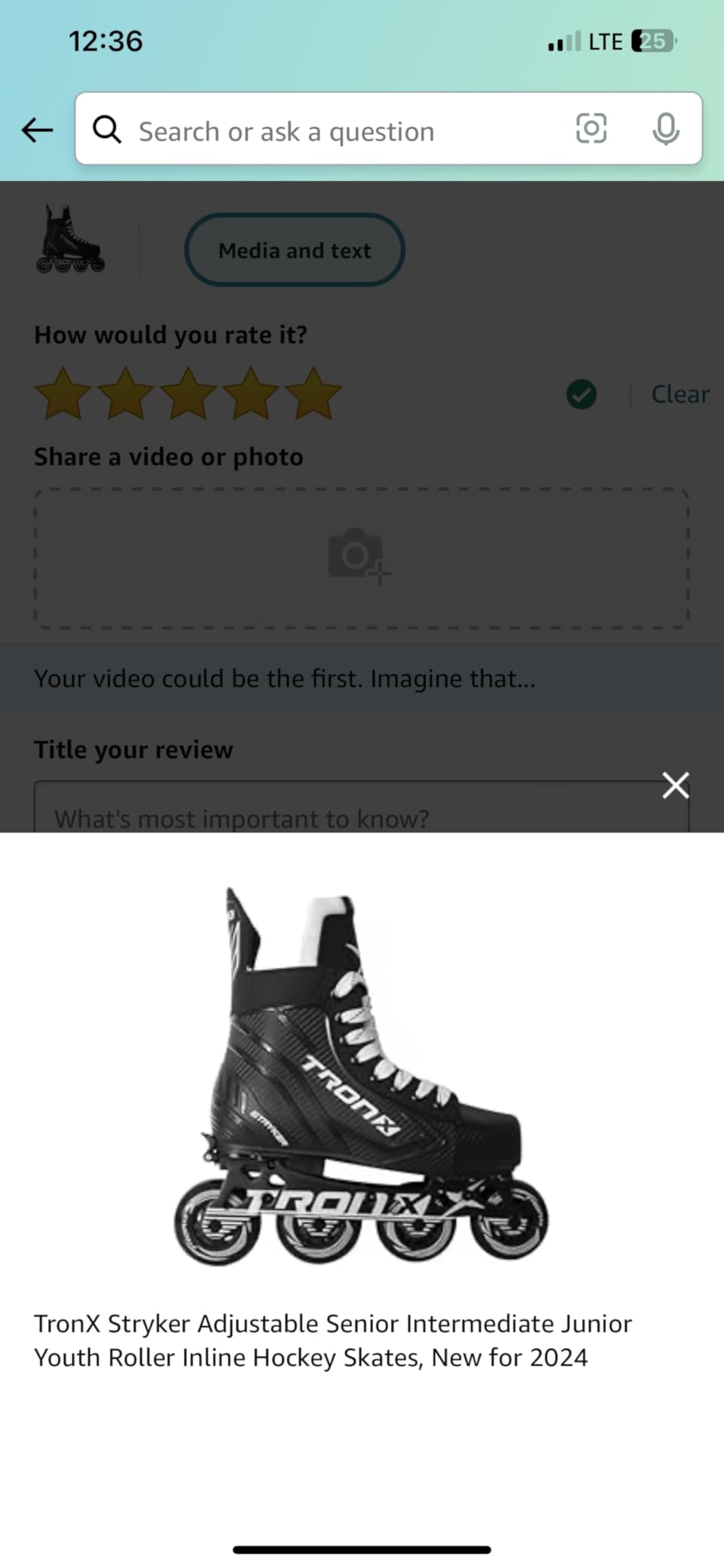TronX Stryker Adjustable Senior Intermediate Junior Youth Roller Inline Hockey Skates customer photo 2