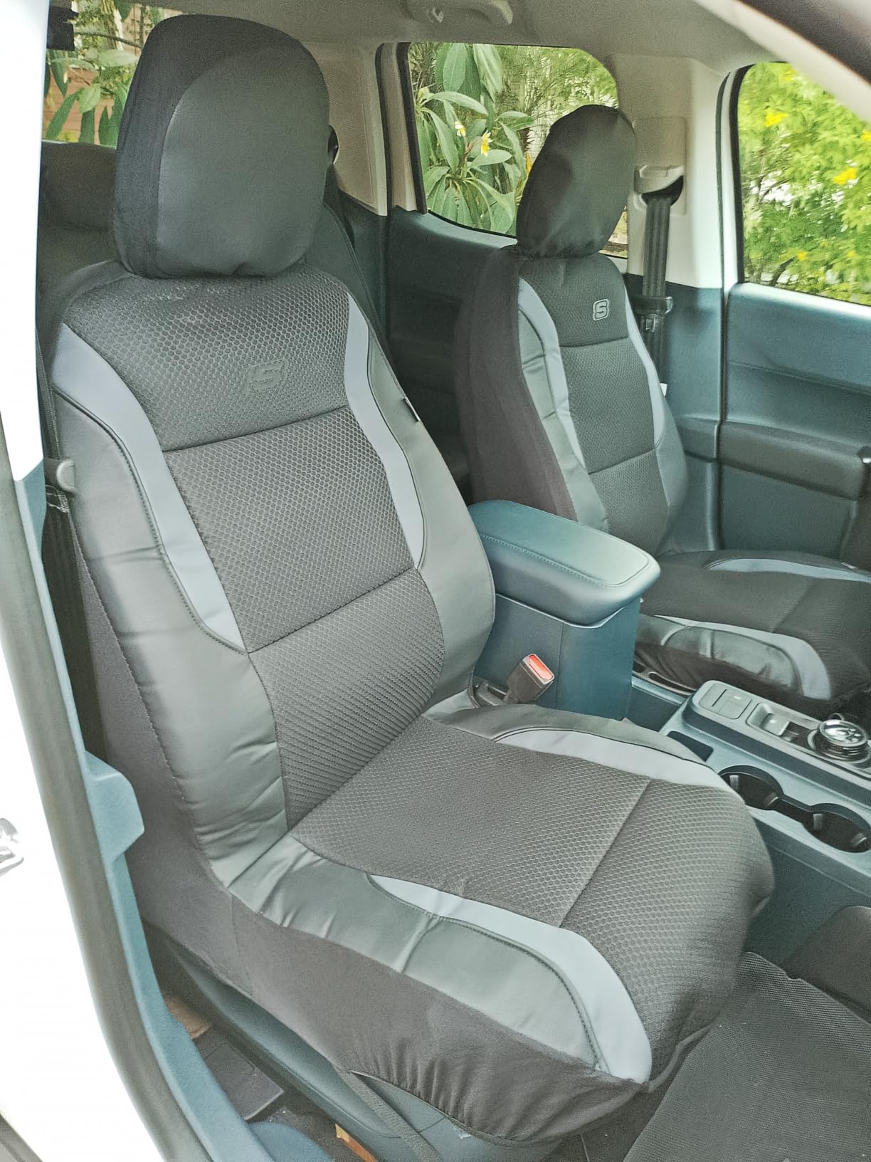Skechers Memory Foam Car Seat Covers, Air Cool Mesh Thick Seat Covers, Car Seat Full Sets, Airbag Compatible, Automotive Comfort Protection for Most Cars,Vans,Trucks, SUVs,Grey customer photo 2