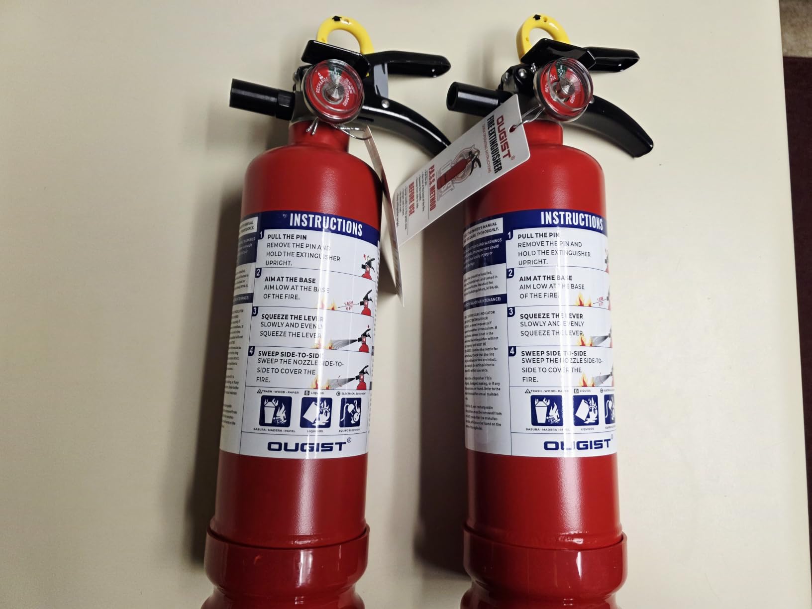 Ougist ABC Fire Extinguisher for Home & Vehicle - 2.5 lb 1-A:10-B:C Rated, Dry Chemical Fire Safety with Quick-Release Handle, Certified for Kitchen/Car/Boat Use-Model FF1KG customer photo 1