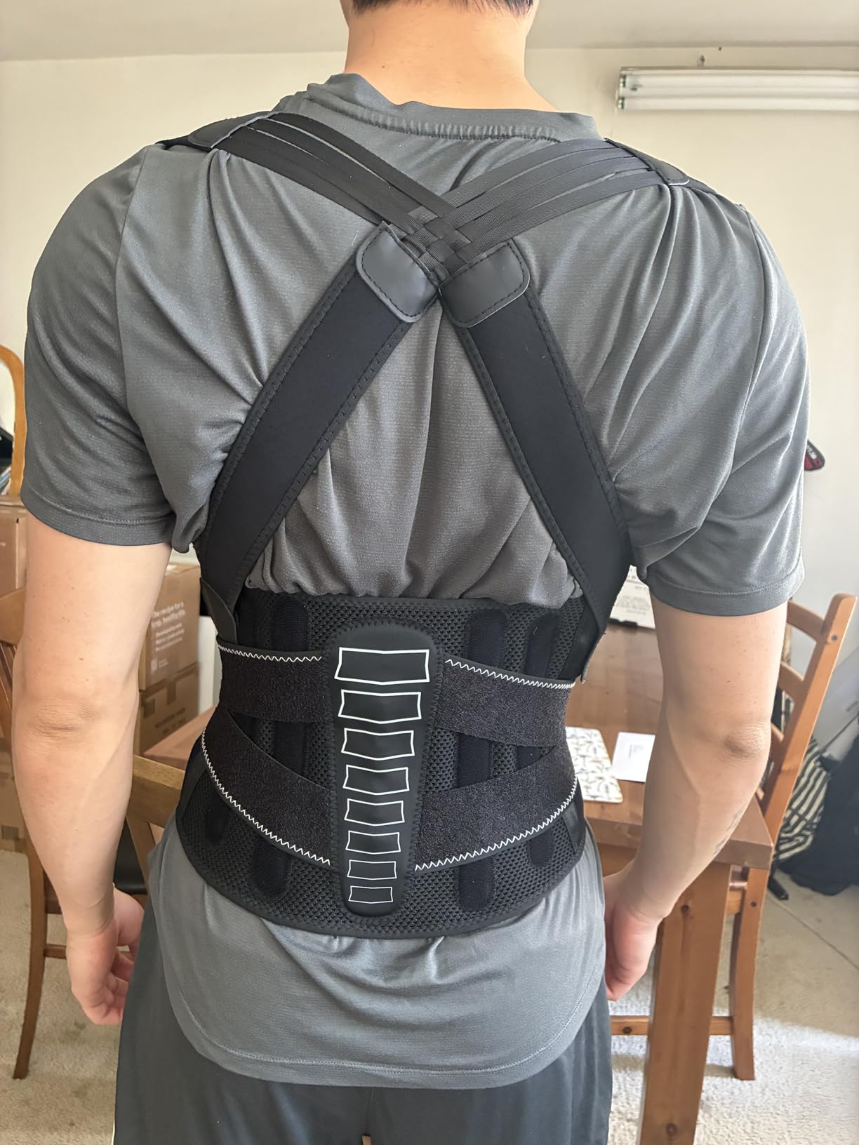 Back Brace Posture Corrector for Women and Men with Spine Vertical Alignment System, Lower Back Pain Relief, Back Straighter Instant Posture Corrector - Scoliosis (Black, Medium (Waist 32