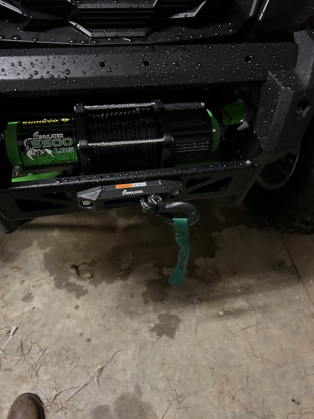 STIMULATER 5500LB ATV/UTV Winch, 12V Electric Winch with 1/4'' x 50' Synthetic Rope, Wireless Remote and Wired Switch, Hawse Fairlead and Hook, IP67 Waterproof customer photo 2
